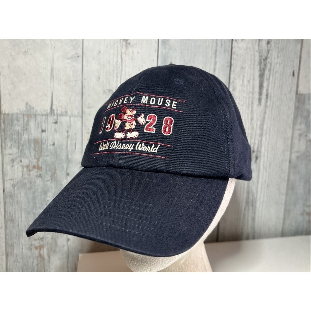 Walt Disney World Navy Blue Mickey Cap 1928 w/Adjustable Leather Strap